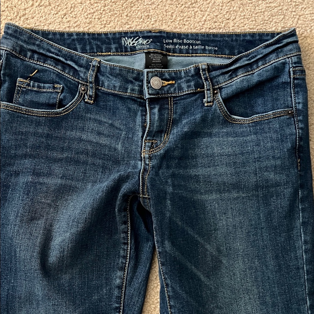 Mossimo Women's Low Rise Boot Cut Jeans - Dark Blue